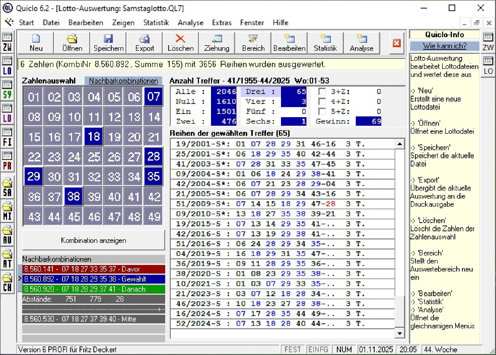 Lottozahlen vom 01.11.2025 Lottozahlen vom 01.11.2025